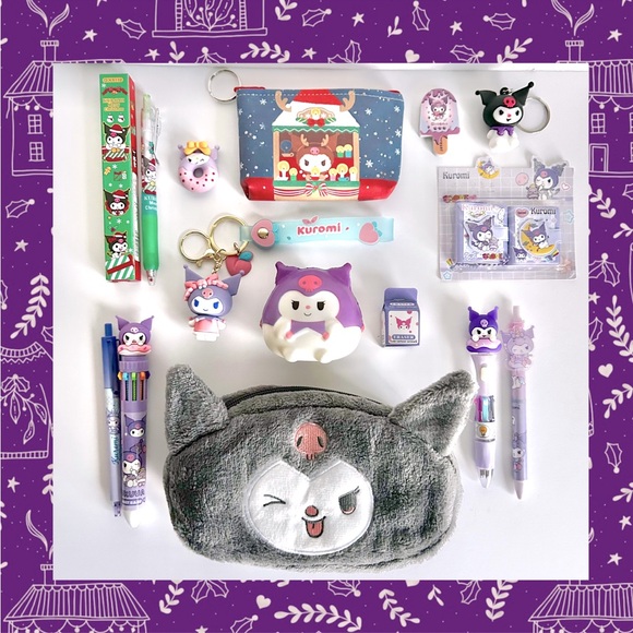 Sanrio Accessories - 💜Kuromi Lover’s Adorable Christmas Stocking Stuffer 14-Piece Mega Mini Bundle